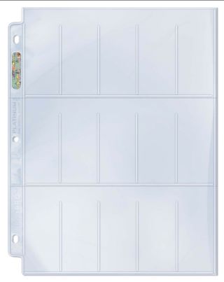 10 X Ultra Pro 15 - Pocket Binder Album Folder Pages Tobacco Platinum Clear