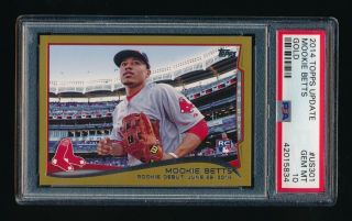 Psa 10 Mookie Betts 2014 Topps Update Gold Us301 Rc 117/2014 Boston Red Sox