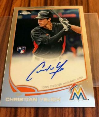 2013 Topps Chrome Christian Yelich Rookie Autograph Card Rc Auto Psa Signed