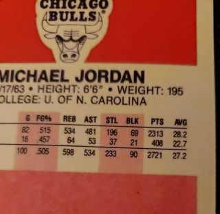 1986 - 87 Fleer Michael Jordan 57 Rookie Chicago Bulls 6