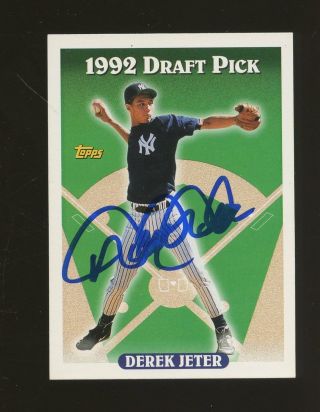 1993 Topps 98 Derek Jeter Yankees Rc Signed Auto Steiner Sticker On Reverse