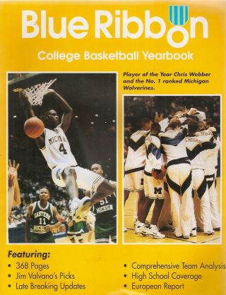 Blue Ribbon College Basketball Yearbook 1992 - 1993 - 12 Edition