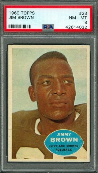 1960 Topps Football Jim Brown 23 Browns Psa 8 (nearmint -)