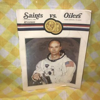 Vintage 1969 Orleans Saints Vs Houston Oilers Nfl Football Program Nasa