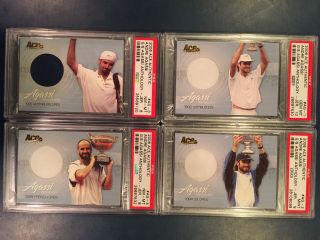 2008 Ace Authentic Grand Slam Agassi Anthology Jersey 1 - 8 Andre Agassi Psa 6 - 10