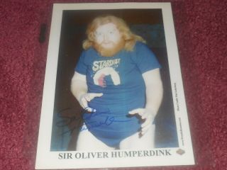 Vintage Sir Oliver Humperdink Signed Autograph Photo Wwe Wwf Wrestling