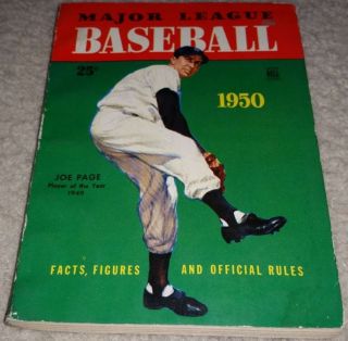 1950 Major League Baseball Facts Figures And Official Rules Joe Page Vg,  37939