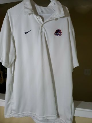 Nike Xxl Fit Dry Dri Boise State Broncos Bsu Polo Shirt White Euc 2x 2xl