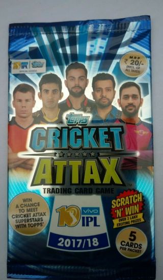 Topps Cricket Attax 2017 - 2018 Packets X49 Bundle Ipl