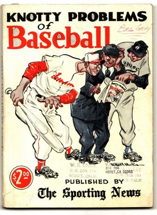 1962 " Knotty Problems Of Baseball " Published By The Sporting News Spink Sports