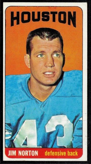 1965 Topps Tall Boy Football Houston Oilers Idaho Jim Norton Card 83 Sp Gd - Vg