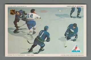1971 - 72 Pro Star Promotions Postcard Vancouver Vs Montreal With Yvan Cournoyer