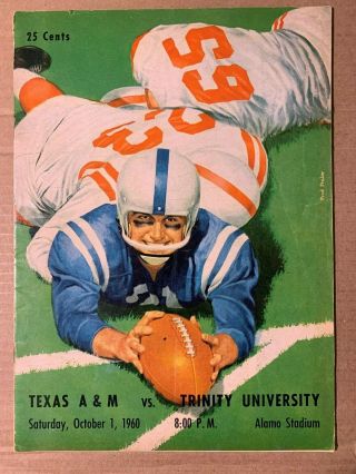 1960 Trinity Tigers Vs Texas A&m Aggies Football Program