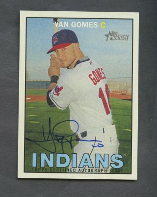 2016 Topps Heritage Real One Yan Gomes Signed Auto Cleveland Indians