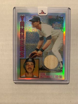 Don Mattingly 2001 Topps Archives Reserves Rookie Rc Reprint Game Bat Relic