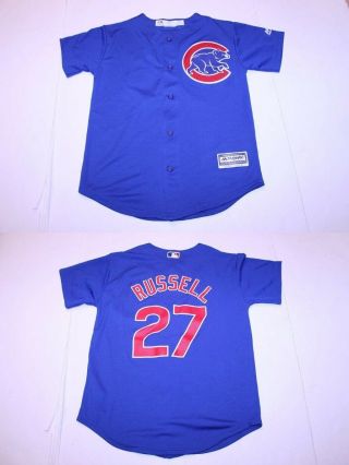 Youth Chicago Cubs Addison Russell M (10/12) Jersey Majestic Coolbase