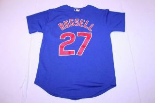 Youth Chicago Cubs Addison Russell M (10/12) Jersey Majestic CoolBase 4