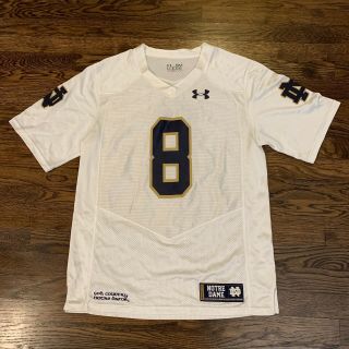 Under Armour Notre Dame Fighting Irish Navy Jersey 8 Zaire Armstrong Sz S Mens