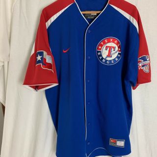 Texas Rangers Hank Blalock Nike Authentic MLB Jersey Sewn On Patches Size Large 2