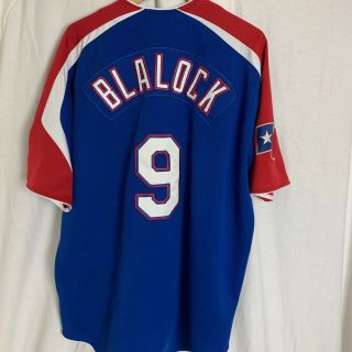 Texas Rangers Hank Blalock Nike Authentic MLB Jersey Sewn On Patches Size Large 7