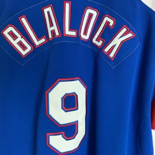 Texas Rangers Hank Blalock Nike Authentic MLB Jersey Sewn On Patches Size Large 8