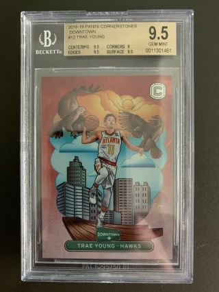 2018 - 19 Panini Cornerstones Downtown Trae Young Bgs 9.  5 None Graded Higher