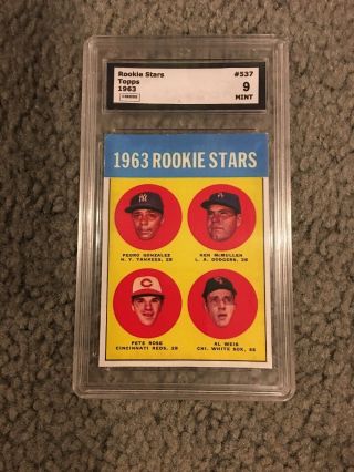 Pete Rose 1963 Topps Rookie Card 537 Graded 9