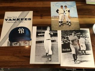 1963 Unofficial York Yankees Yearbook & Photos Mickey Mantle Roger Maris