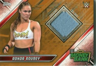2019 Topps Wwe Raw Money In The Bank Ronda Rousey Mat Relic /99