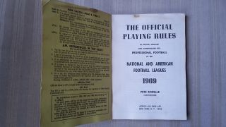 1969 Official Rules for the National and American Football Leagues Pete Rozelle 3