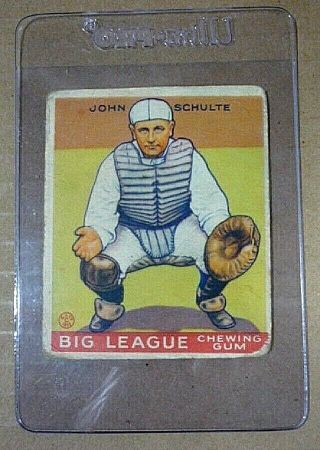 1933 Goudey Big League Chewing Gum - " John Schulte " - 186.  Gradeable Card