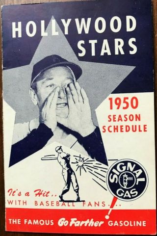 Hollywood Stars Baseball 1950 Season Schedule
