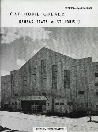 1962 - 63 Kansas State (big 8 2) V.  St.  Louis Basketball Game Program,  Ex