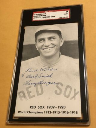 Harry Hooper Autographed Photo Sgc Auto Signed World Champions Red Sox