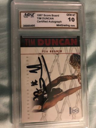 Tim Duncan 1997 Score Board Rc Signature Autograph Auto