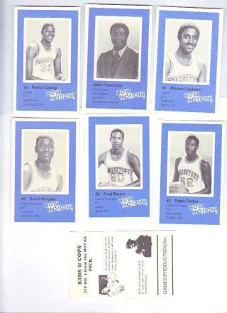 1982 - 83 Georgetown Hoyas Basketball Police Set (15) With Patrick Ewing Coca Cola