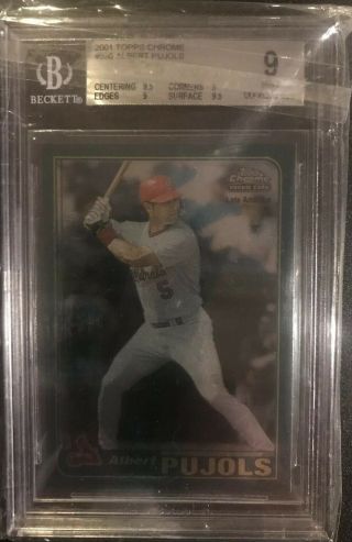 2001 Topps Chrome Albert Pujols Cardinals Rc Rookie Bgs 9 W/ 9.  5 Subs