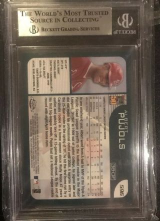 2001 Topps Chrome Albert Pujols Cardinals RC Rookie BGS 9 w/ 9.  5 Subs 2