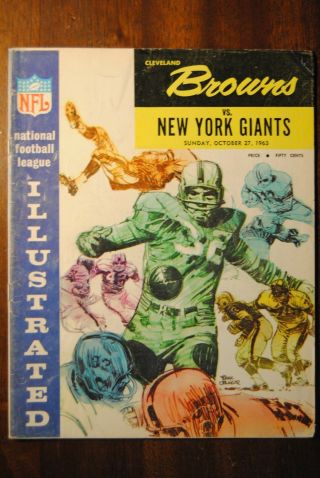1963 Cleveland Browns Vs York Giants Football Program - Jim Brown Ya Tittle