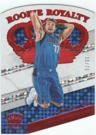 2018 - 19 Crown Royale Luka Doncic Rookie Royalty Red 