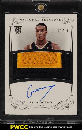 2013 National Treasures Rudy Gobert Rookie Rc Auto 2 - Clr Patch /99 112 (pwcc)