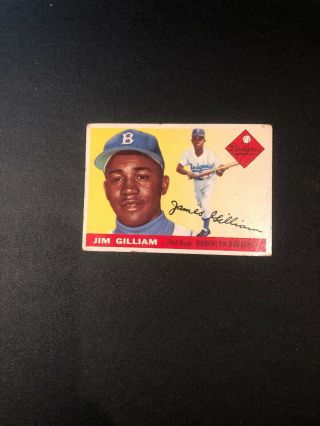 1955 Topps Baseball Card 5 Jim Gilliam Brooklyn Ex