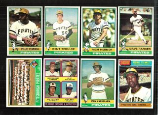 1976 Topps Pittsburgh Pirates Team Set W Stargell,  Parker,  R/b,  R/c,  Exmt - Nm