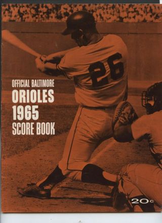 1965 Baltimore Orioles Score Card Vs Detroit Tigers Is Scored No Date