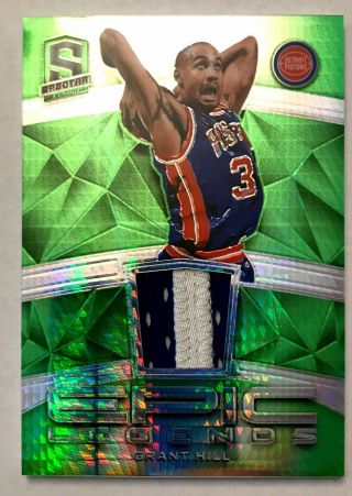 2018 - 19 Spectra Grant Hill Epic Legends Neon Green Prizm Jersey Patch 18/19