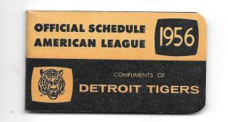Vintage 1956 American League Baseball Schedule Booklet - Detroit Tigers Issue.