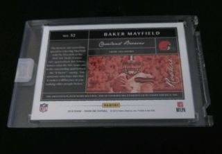 Baker Mayfield 37/49 2018 Panini One Rookie RPA Auto Dual 2 Color Jersey Patch 3