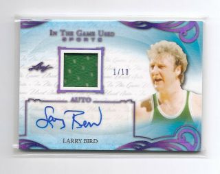 2019 Leaf In The Game Larry Bird Gu Jersey Auto Low S/n 1/10 Boston Celtic