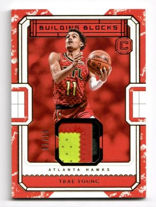 2018 - 19 Panini Cornerstones Trae Young Rc 3 - Color Patch Building Blocks 
