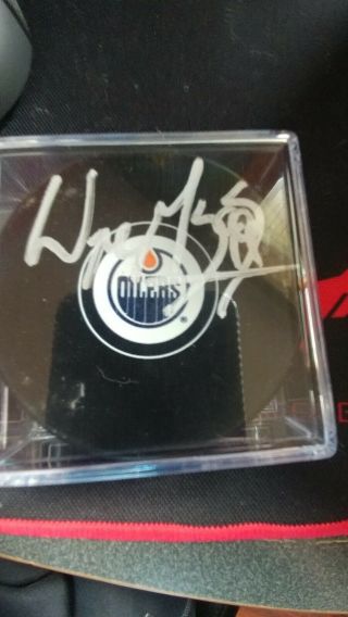 Wayne Gretzky Signed Nhl Hockey Puck Autographed,  Edmonton Oilers With